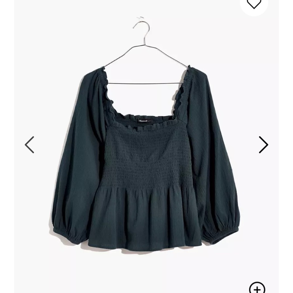 NWT Madewell smocked peplum top